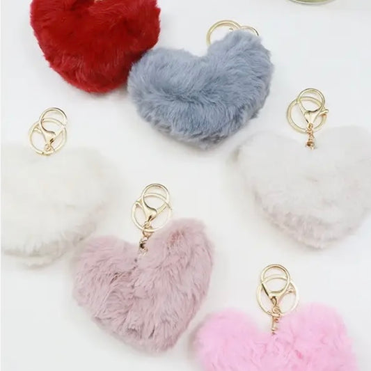 Plush Heart Keychain